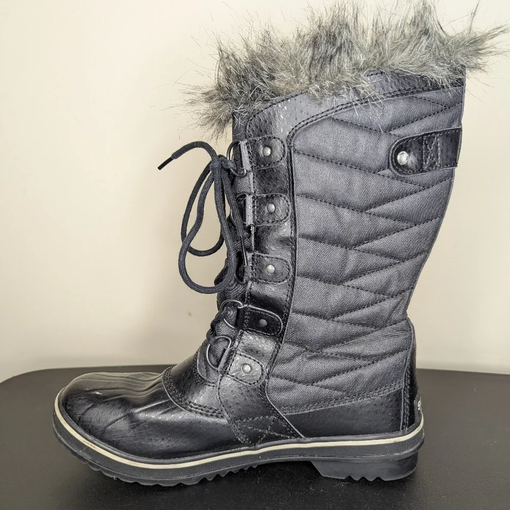 Sorel Women’s Tofino II Waterproof Faux Fur Trim Winter Boots Black Size‎ 9